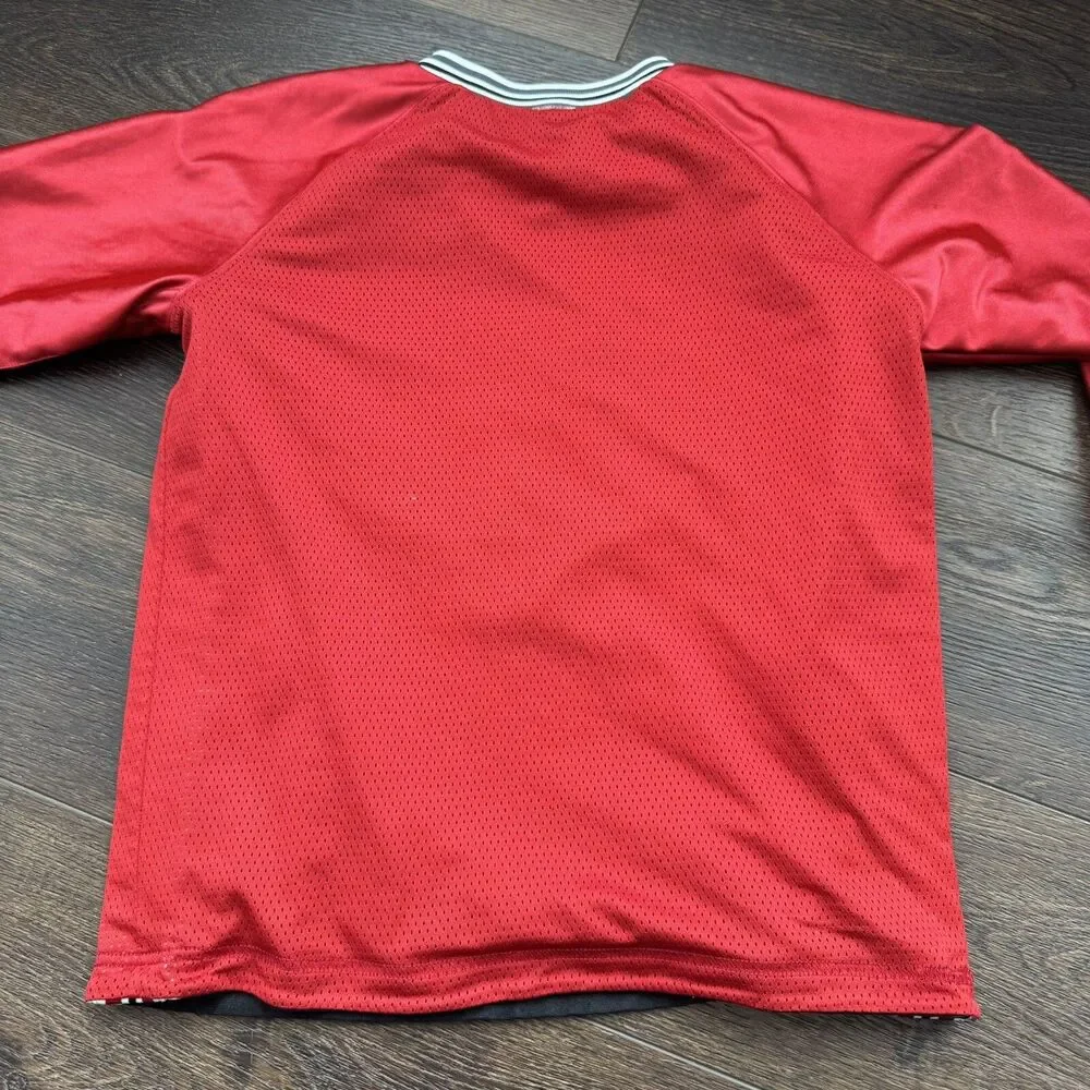 Vtg Nike Jersey Baller Reversible Basketball Court Shirt Red Black; YOUTH Sz L